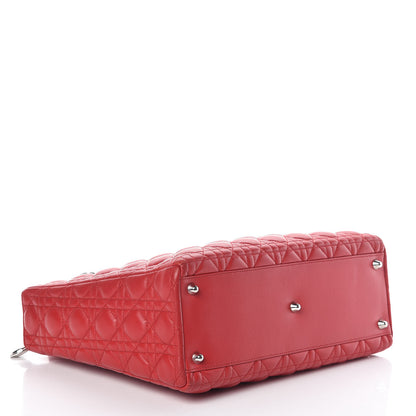 Christian Dior Lambskin Cannage Large Lady Dior Red 4 of 14