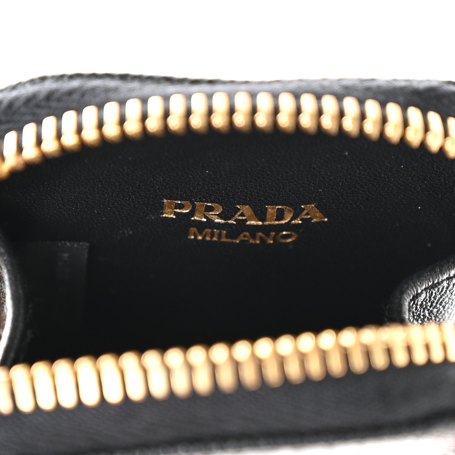 Prada Saffiano Triangle Zip Around Mini Pouch Black 6 of 7