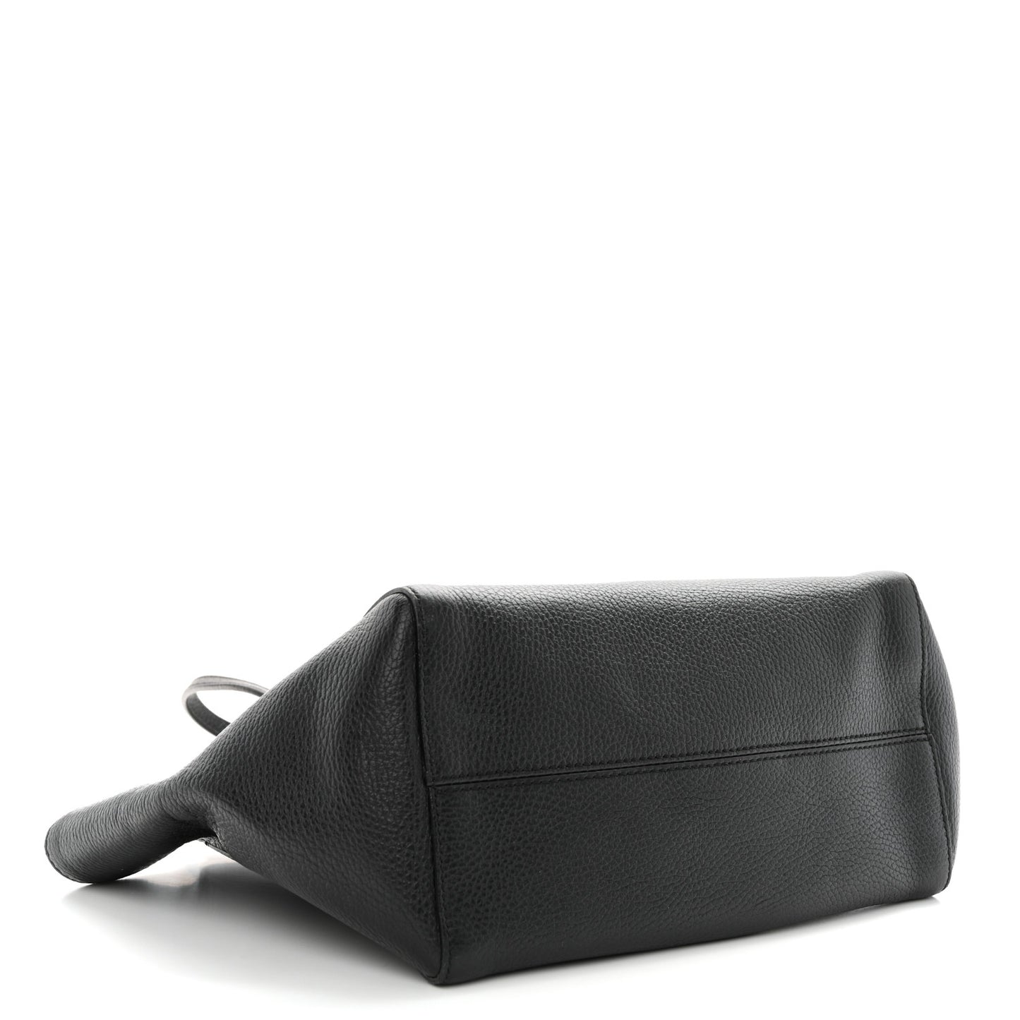 Pebbled Calfskin Small Swing Tote Black