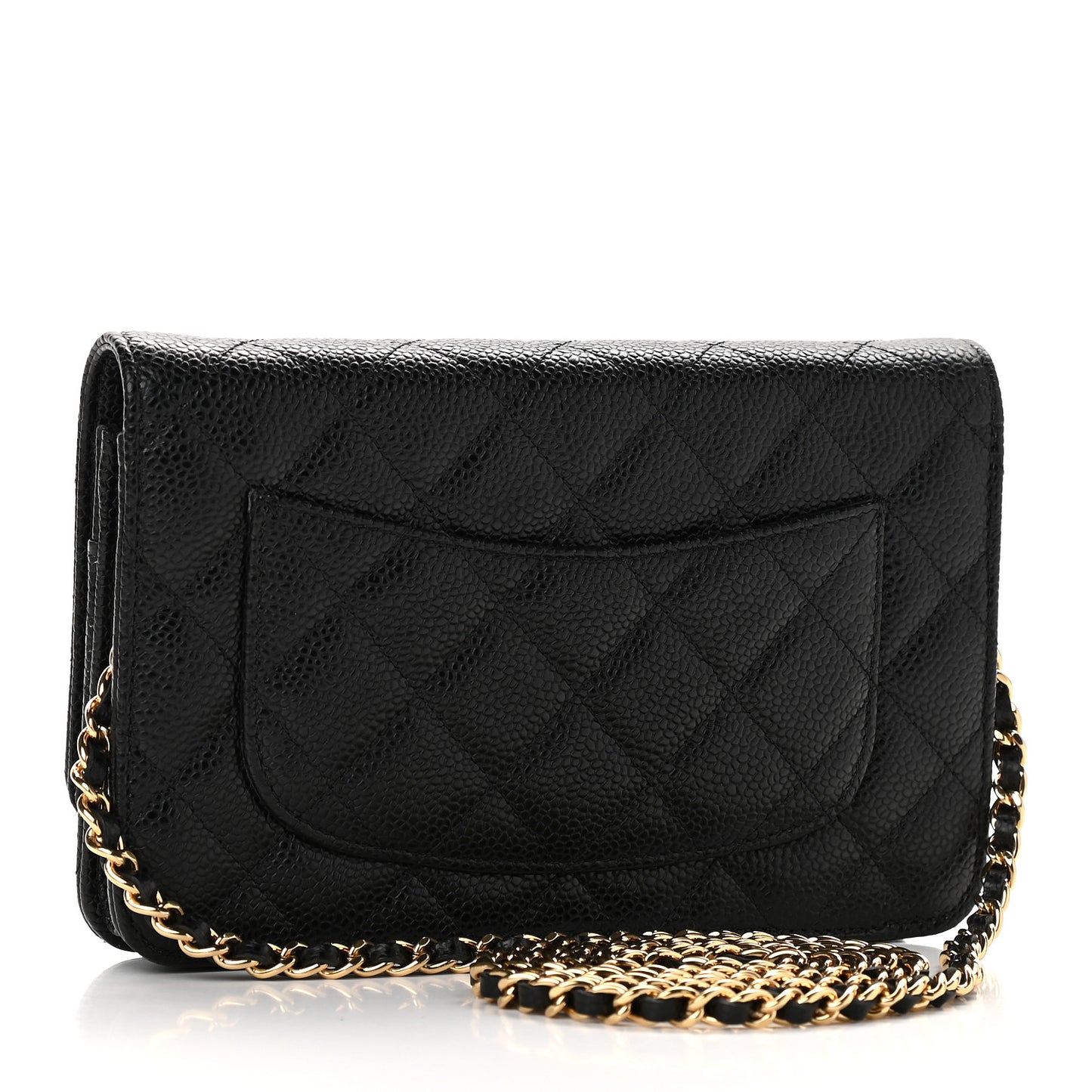 Caviar Quilted Wallet On Chain WOC Black