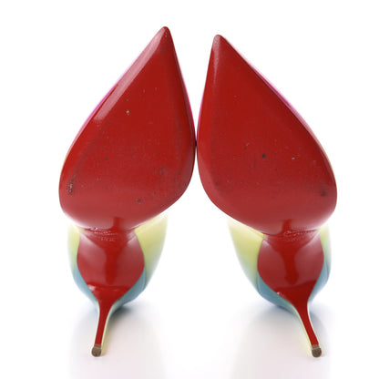 Christian Louboutin Patent Sunrise Pigalle Follies 100 Pumps 38.5 Multicolor 5 of 9