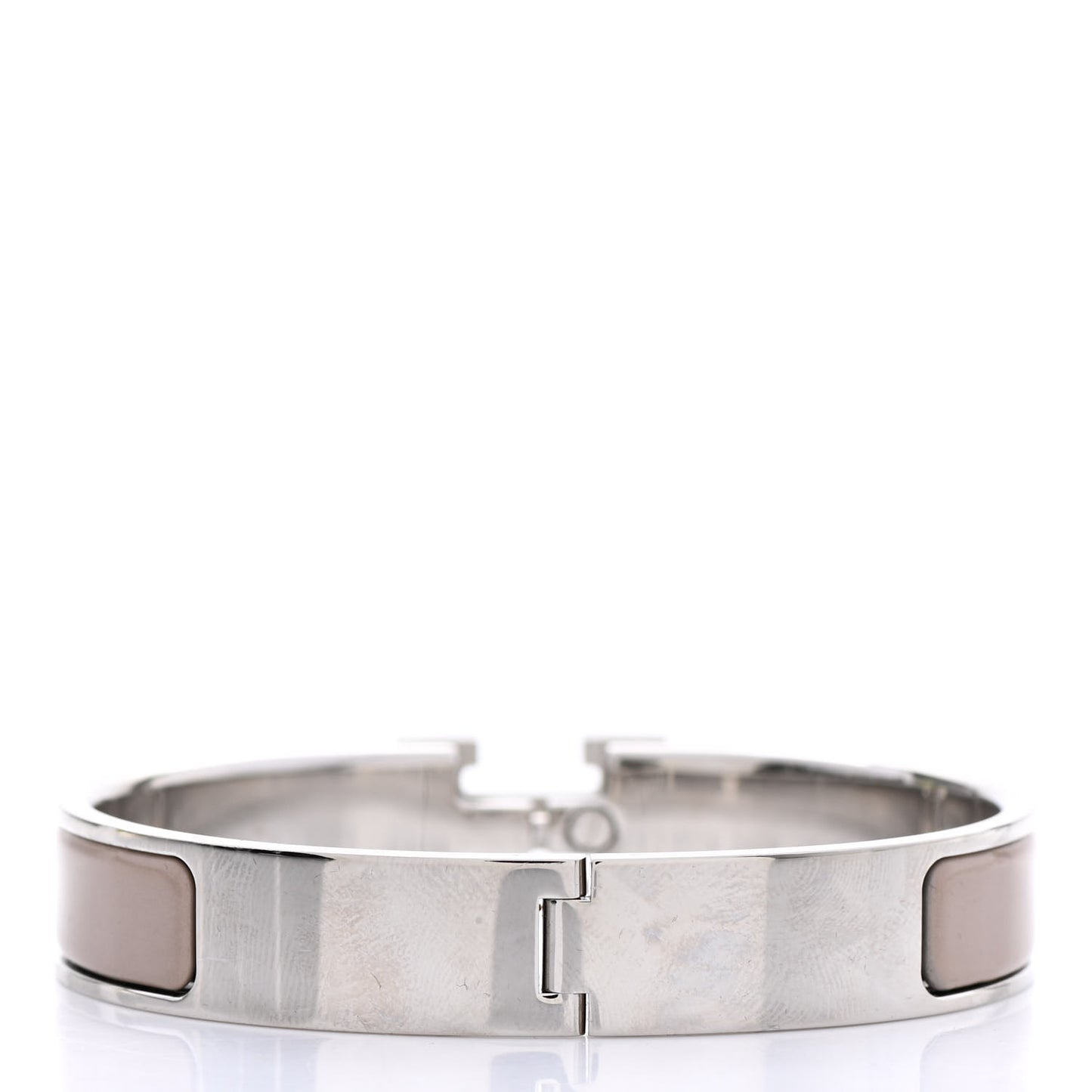 Enamel Narrow Clic Clac H Bracelet GM Marron Glace