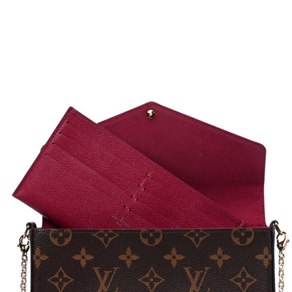 Louis Vuitton Monogram Pochette Felicie Chain Wallet Fuchsia 7 of 9