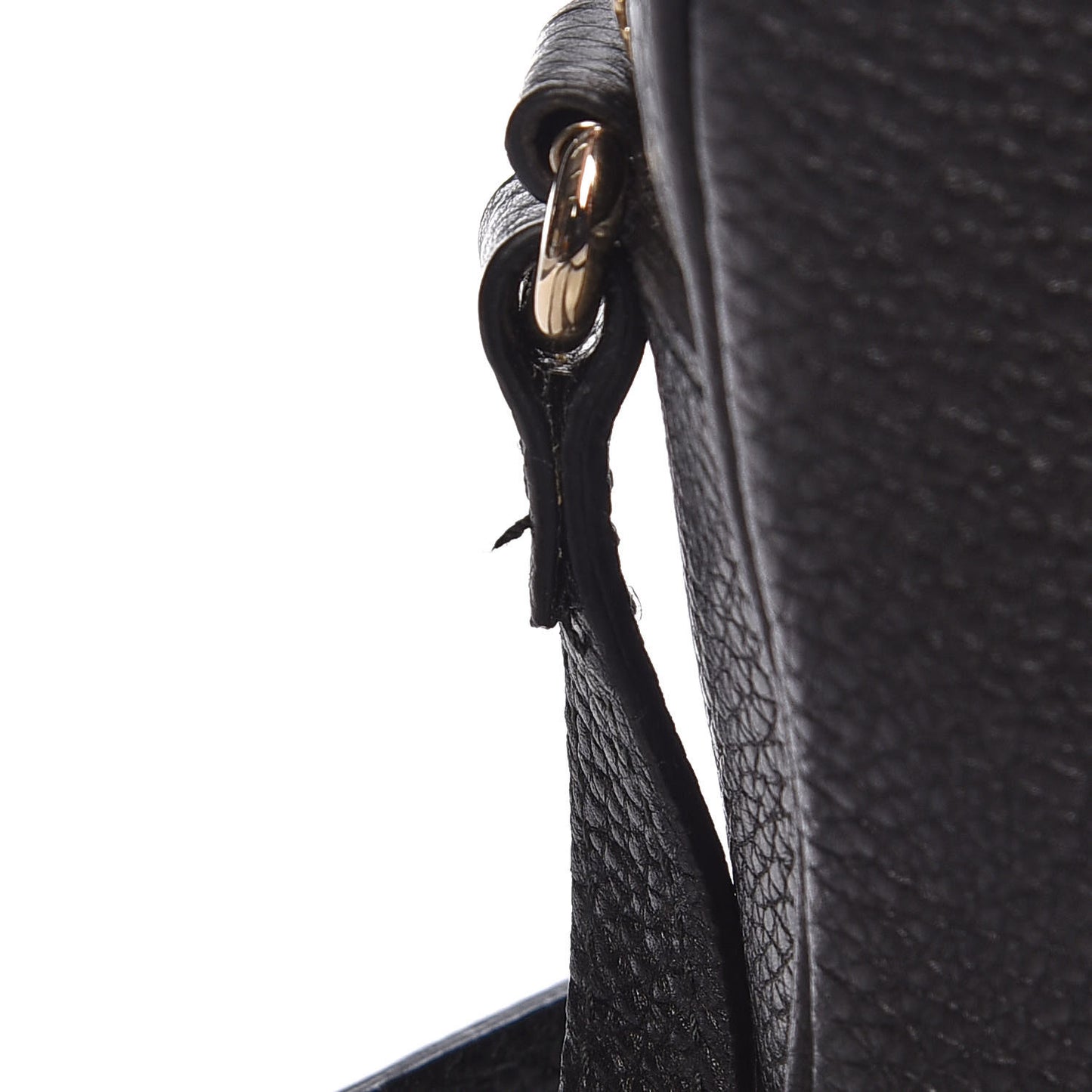 Pebbled Calfskin Small Soho Disco Bag Black