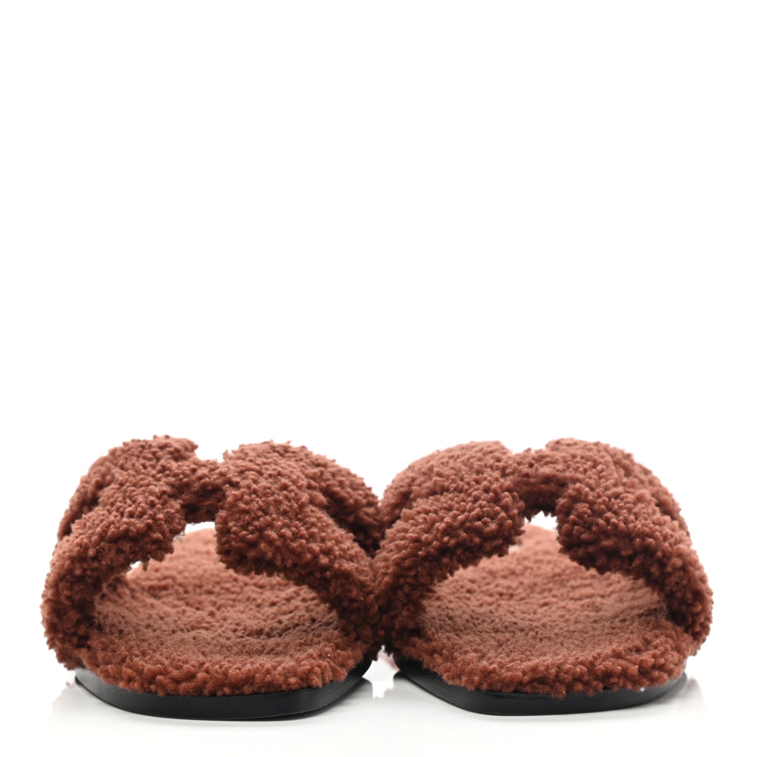 Hermes Woolskin Oran Sandals 39 Cognac 2 of 8