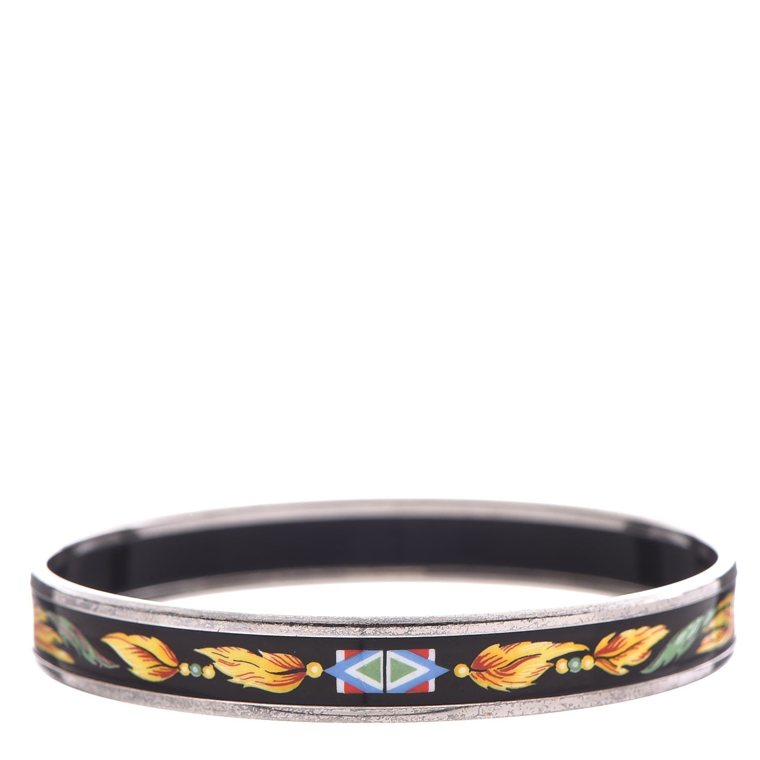 Hermes Enamel Printed Narrow Brazil Bracelet 70 3 of 5