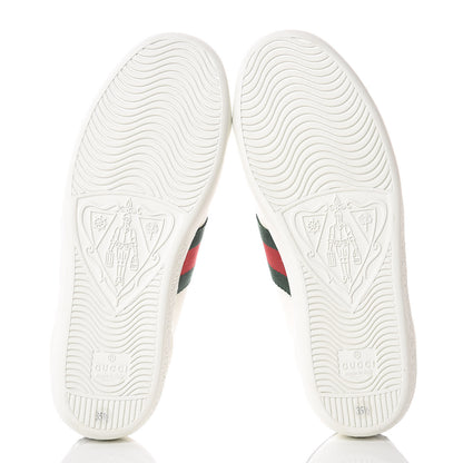 Gucci Calfskin Crocodile Web Womens Ace Sneakers 35.5 White Green 5 of 10