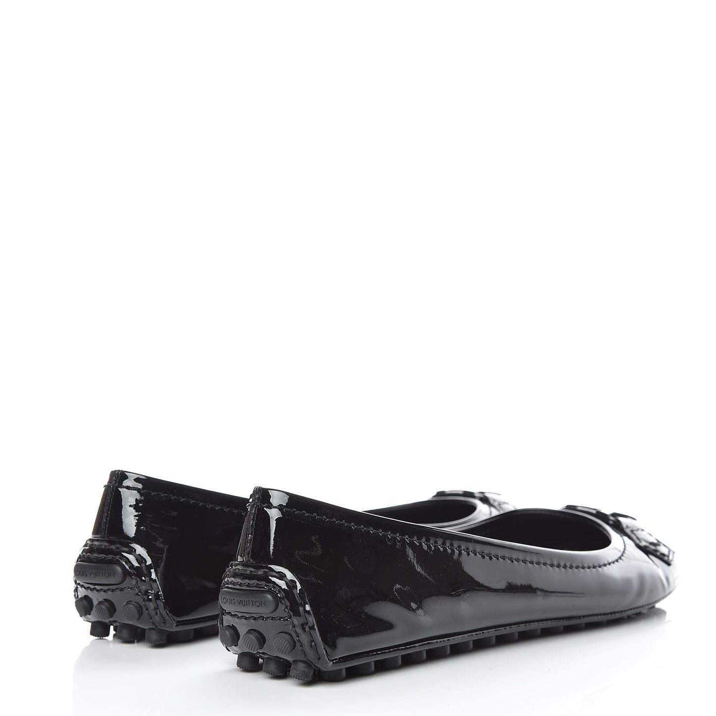 Patent Calfskin Oxford Ballerina Flats 39 Black