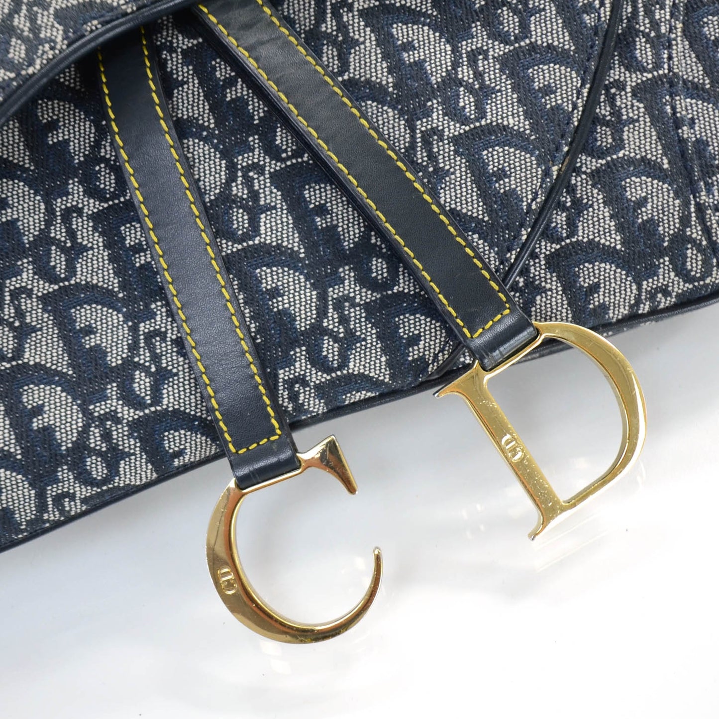 Monogram Double Saddle Bag Navy Blue