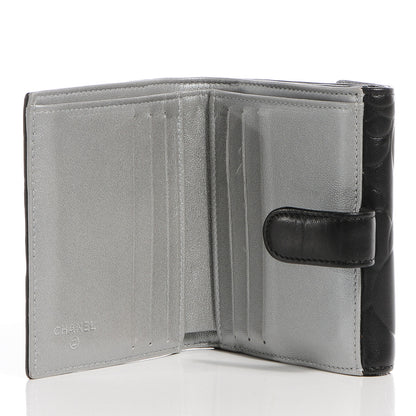 Chanel Lambskin Camellia French Wallet Black 5 of 7