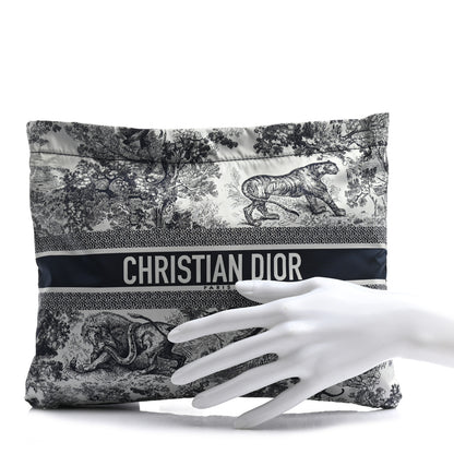 Christian Dior Embroidered Toile De Jouy Diortravel Zipped Pouch Blue 2 of 7