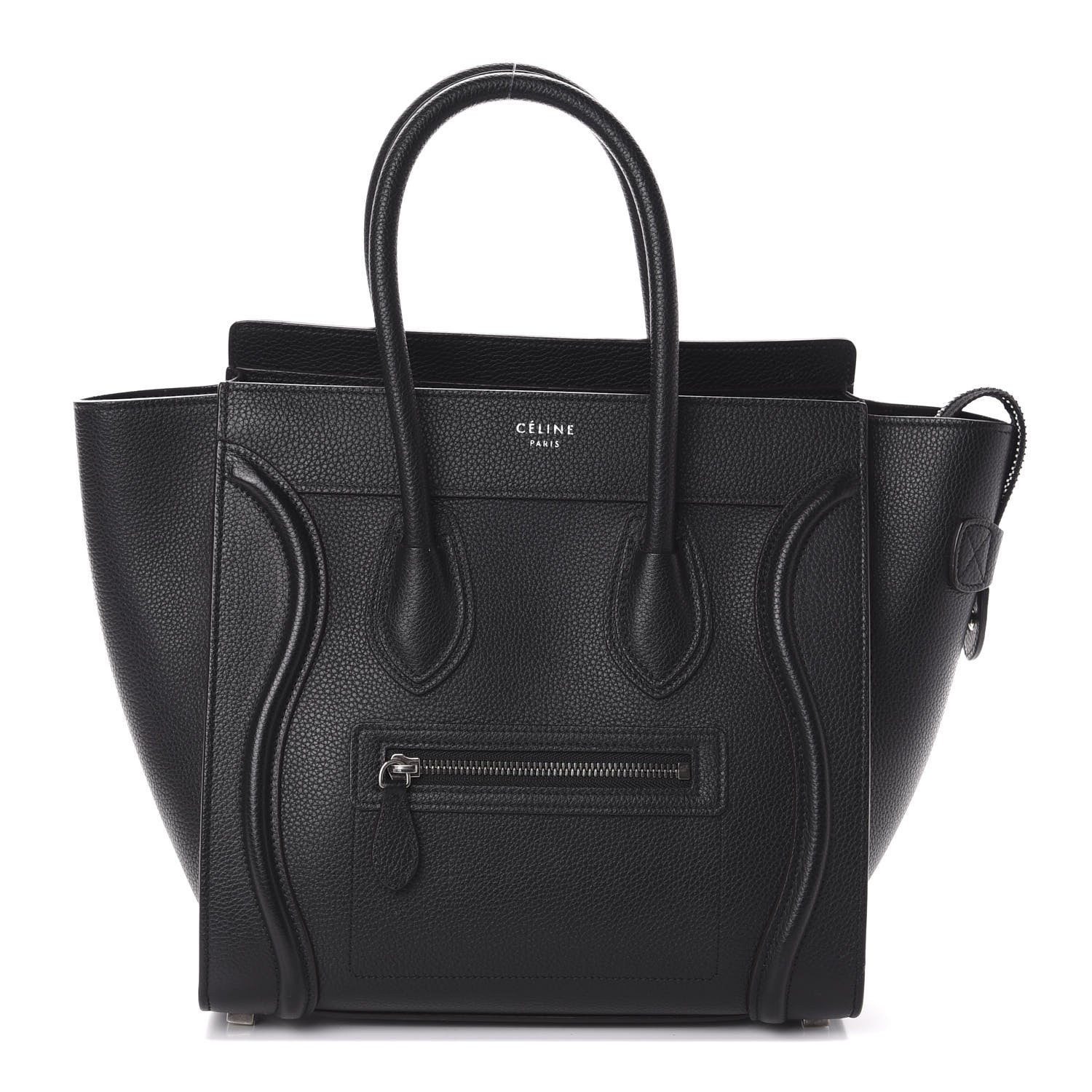 Celine Drummed Calfskin Micro Luggage Black 1 of 9