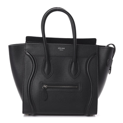 Celine Drummed Calfskin Micro Luggage Black 1 of 9
