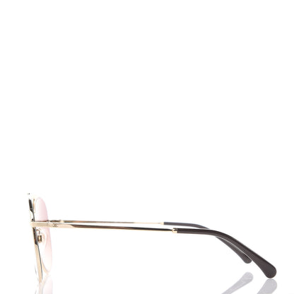Chanel Aviator Metallic Pilot Sunglasses 4231 Gold 2 of 7