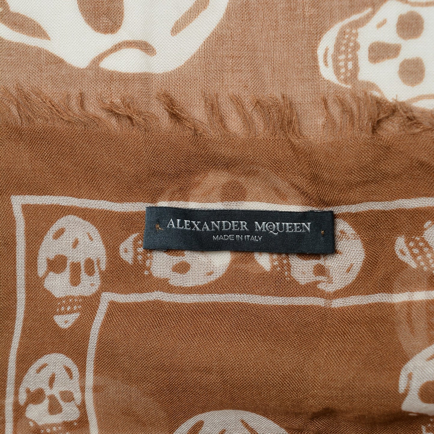 Modal Cashmere Skull Shawl Light Brown