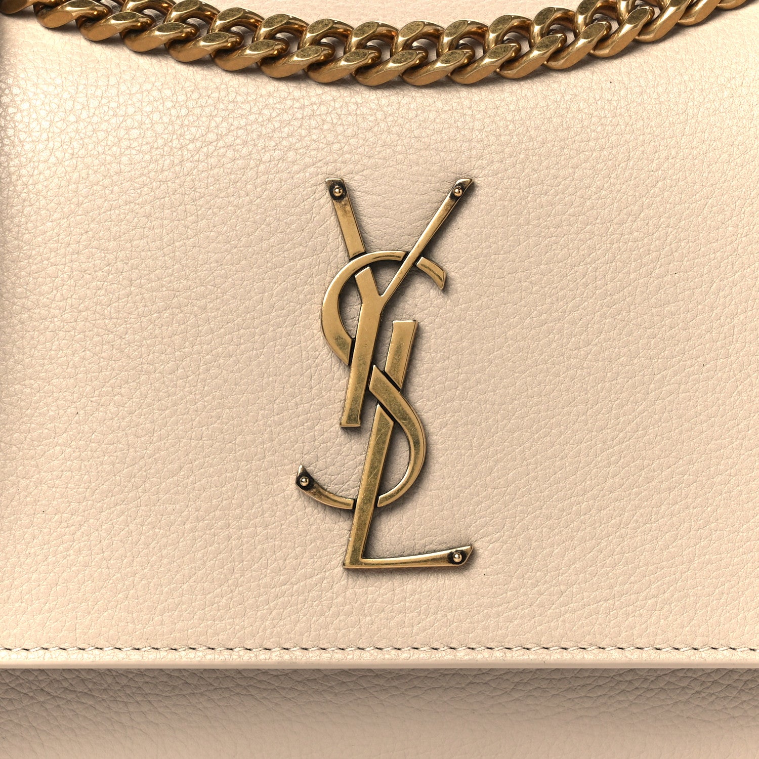 Saint Laurent Grained Calfskin Medium Monogram Sunset Beige 9 of 11