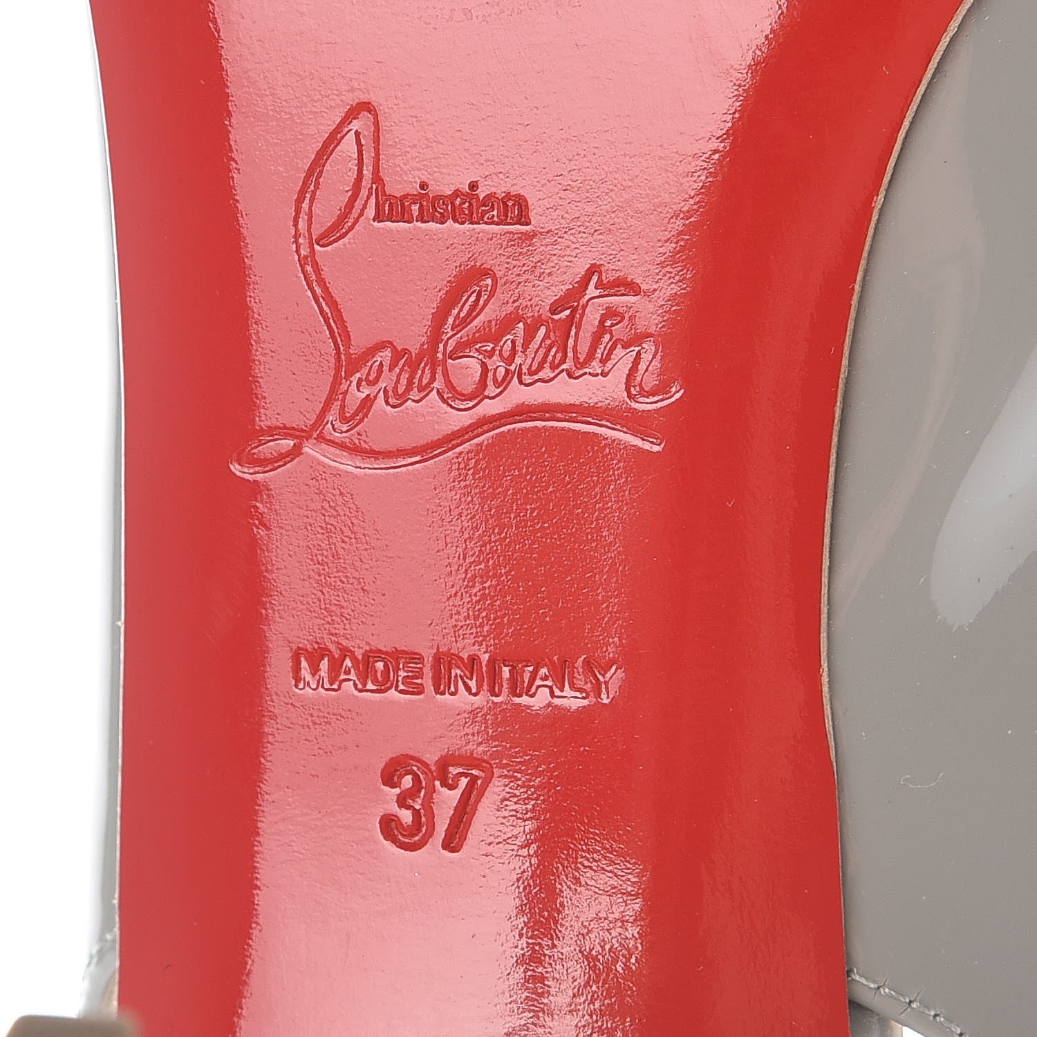 Christian Louboutin Patent Fifi Sling 85 Pumps 37 Gris 6 of 8