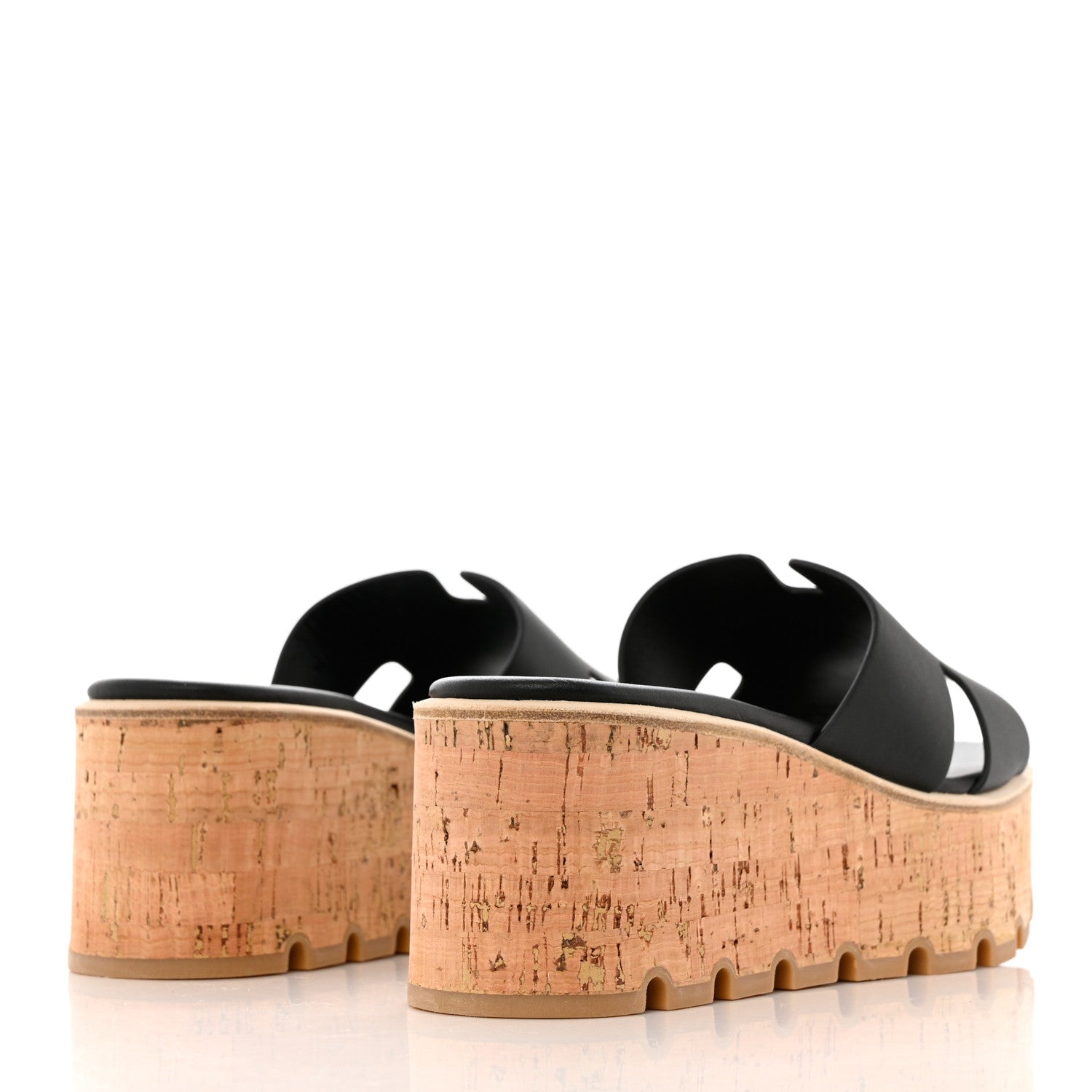 Hermes Calfskin Cork Eze 30 Sandals 38 Black 4 of 9