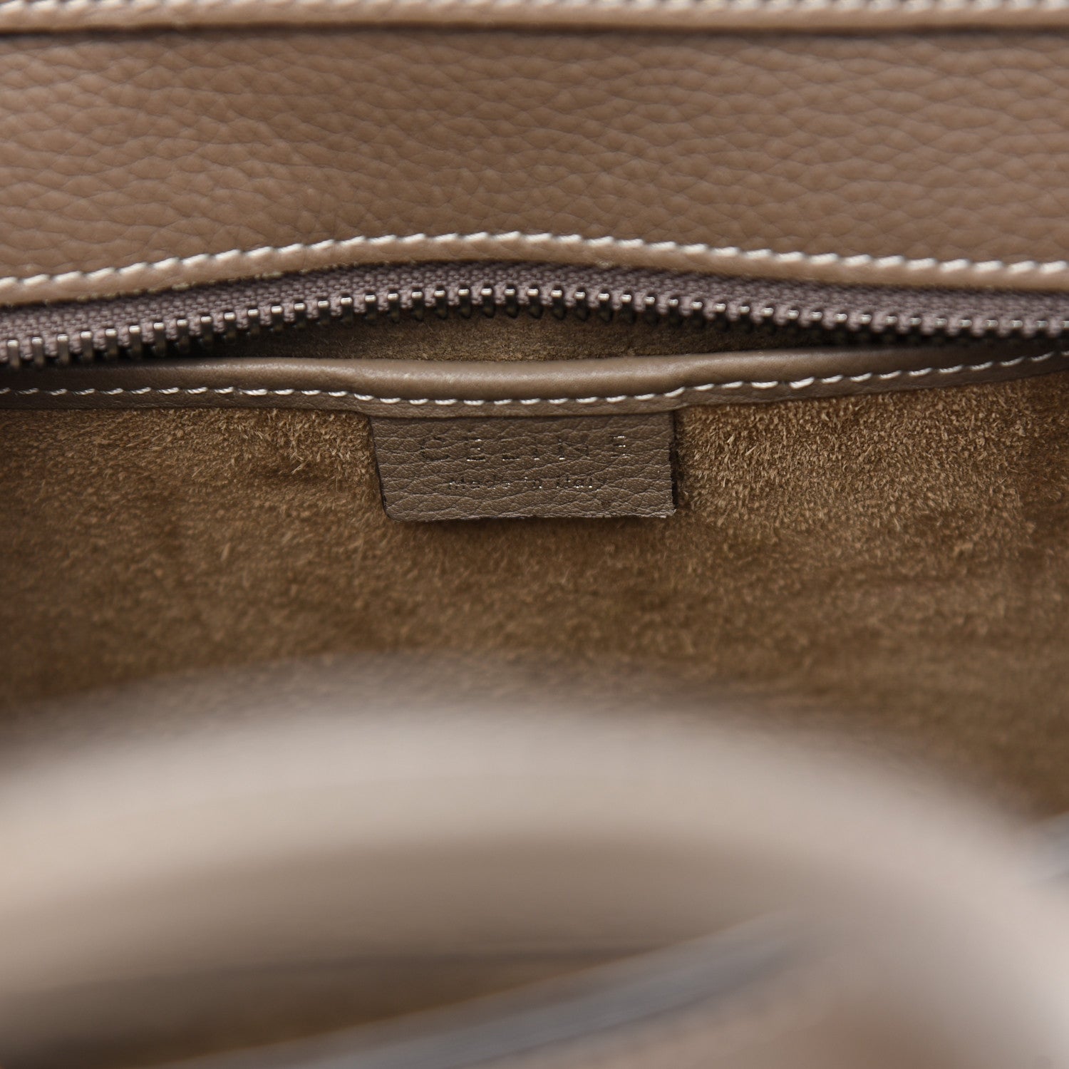 Celine Drummed Calfskin Nano Luggage Souris 7 of 20