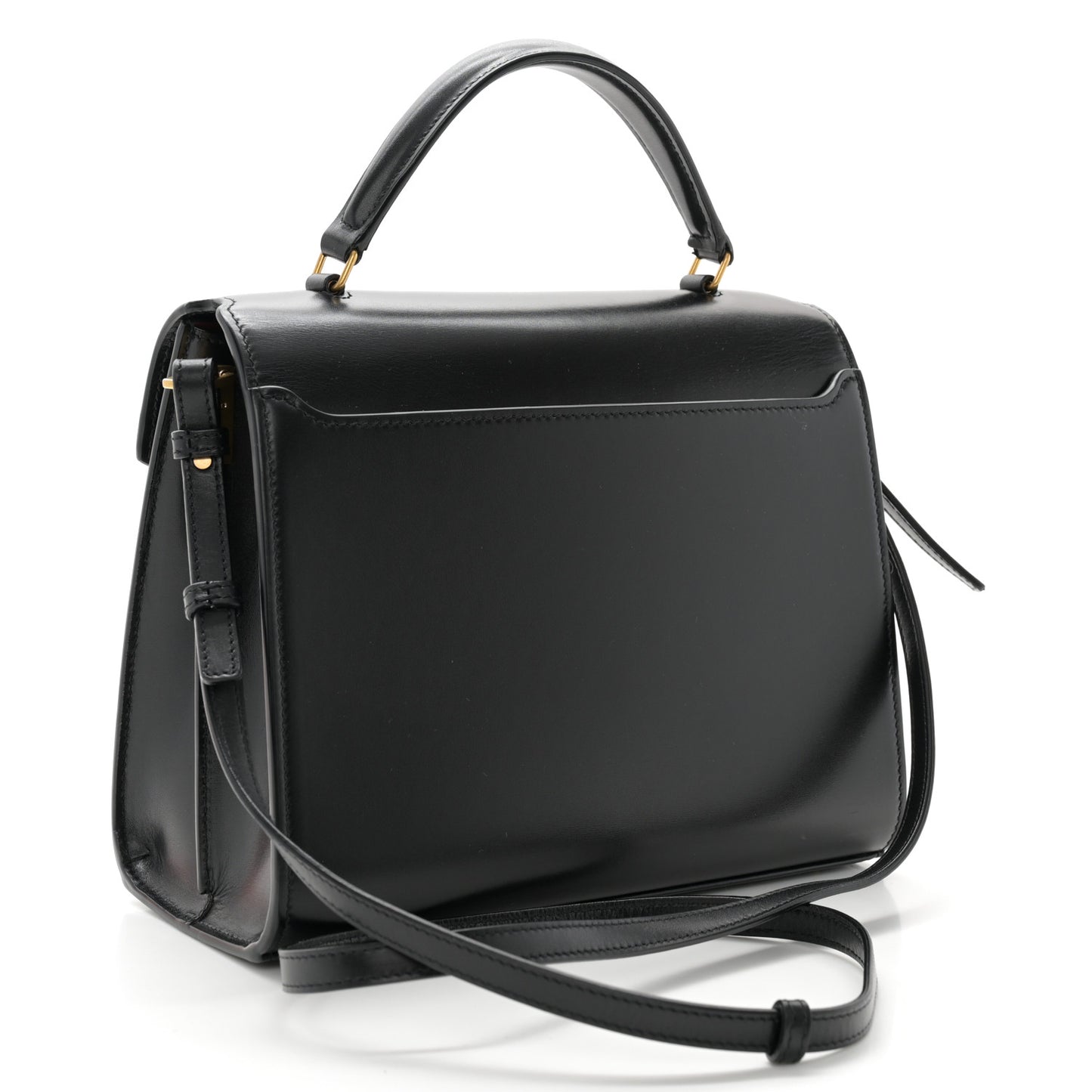 Smooth Calfskin Medium Classic Monogram Cassandra Top Handle Black Rouge Legion