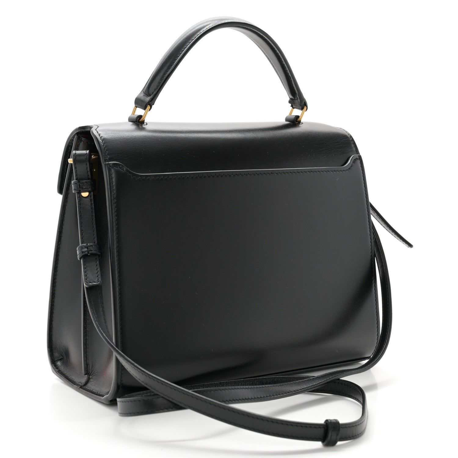 Saint Laurent Smooth Calfskin Medium Classic Monogram Cassandra Top Handle Black Rouge Legion 3 of 13