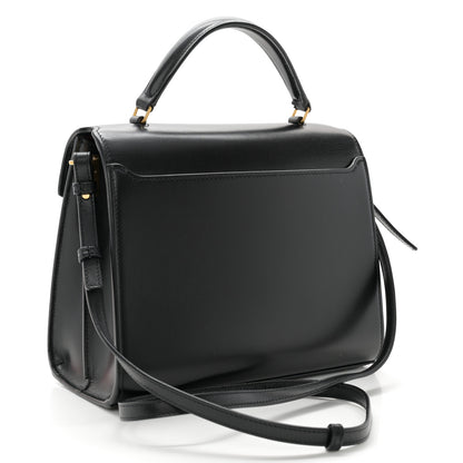 Saint Laurent Smooth Calfskin Medium Classic Monogram Cassandra Top Handle Black Rouge Legion 3 of 13
