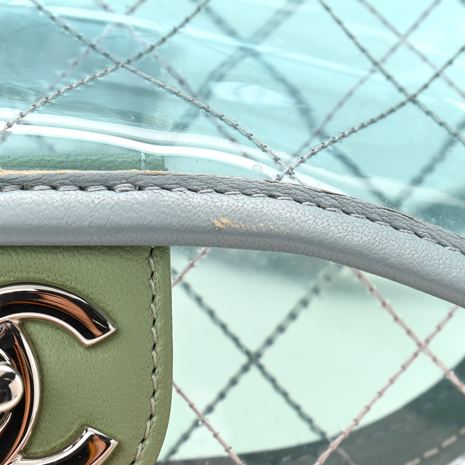 Chanel Lambskin PVC Quilted Medium Coco Splash Flap Blue Green 10 of 14