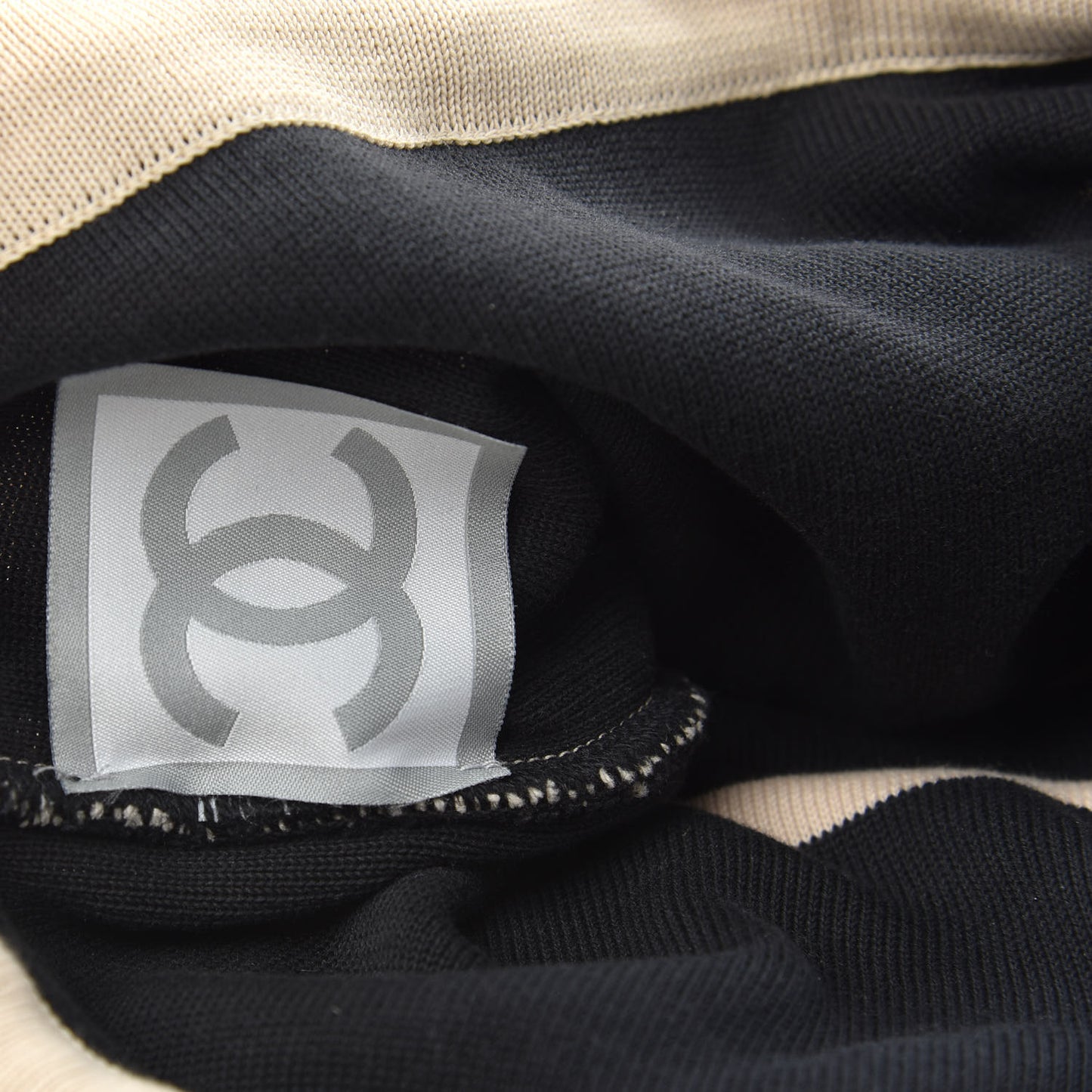 Cotton CC Drawstring Sport Line Backpack Cream