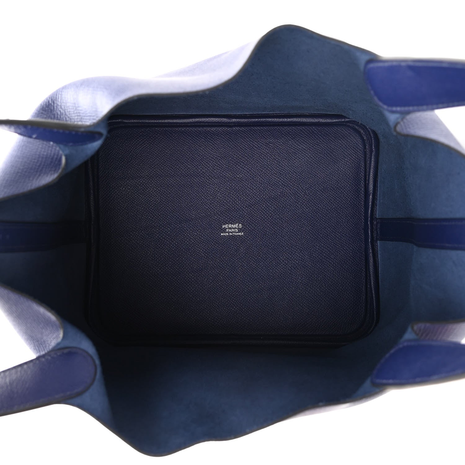 Hermes Epsom Tressage De Cuir Picotin Lock 22 MM Bleu Encre Brique Black 5 of 12
