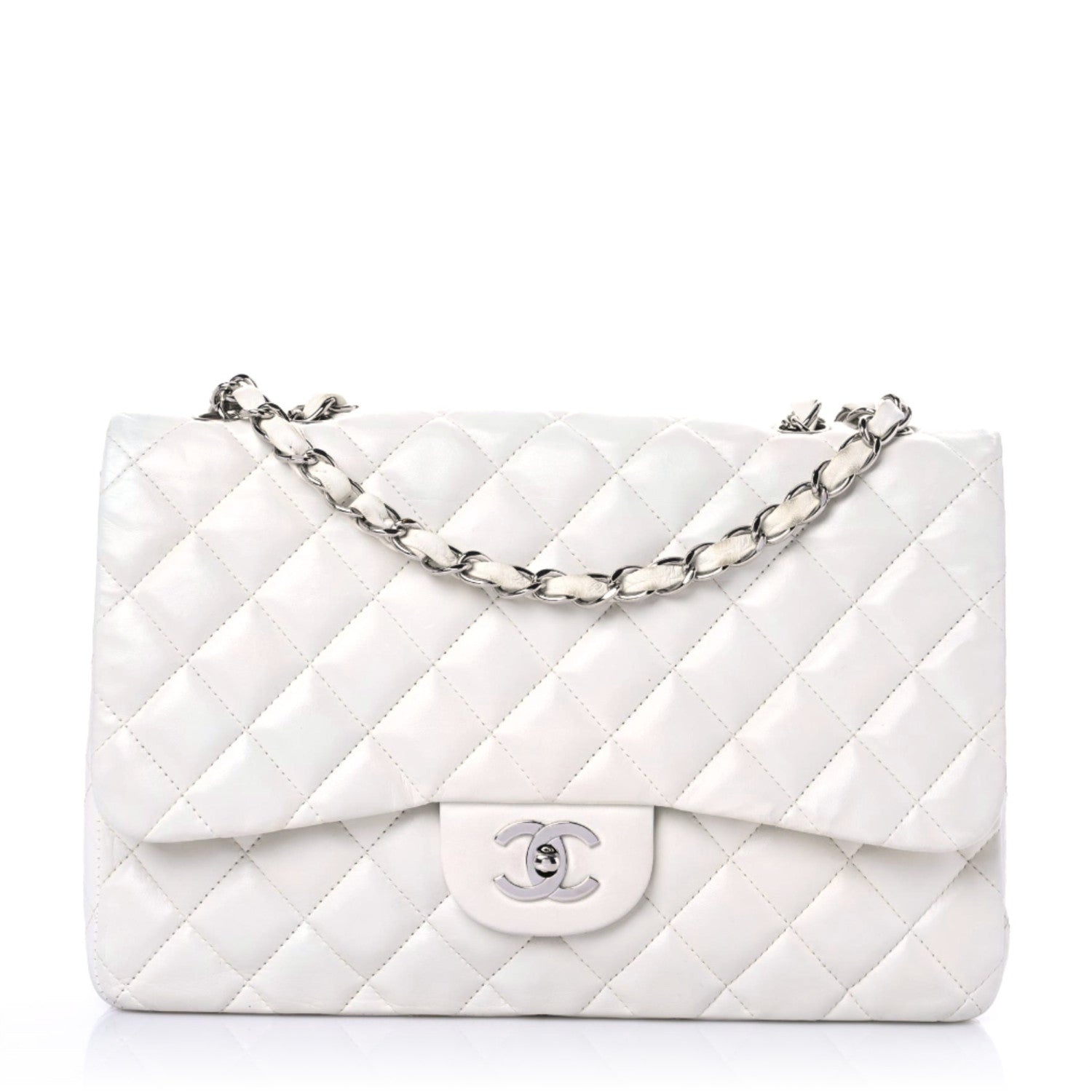 Chanel Lambskin Quilted Jumbo Single Flap White 1 of 24