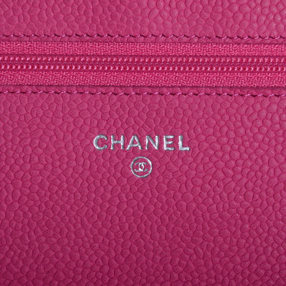 Chanel Iridescent Caviar Quilted Wallet on Chain WOC Pink 6 of 9