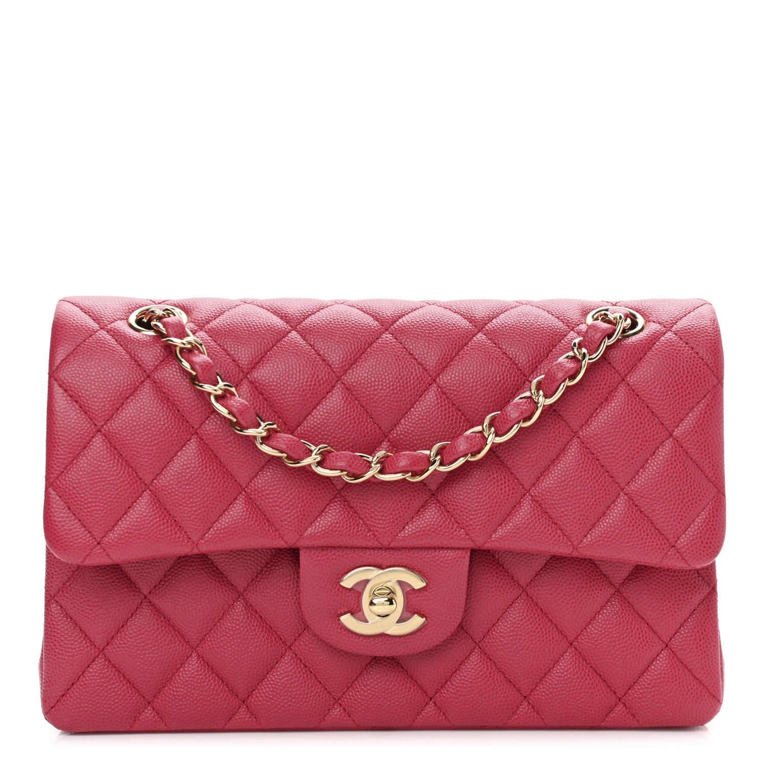 Chanel Caviar Quilted Small Double Flap Dark Pink 1 of 11