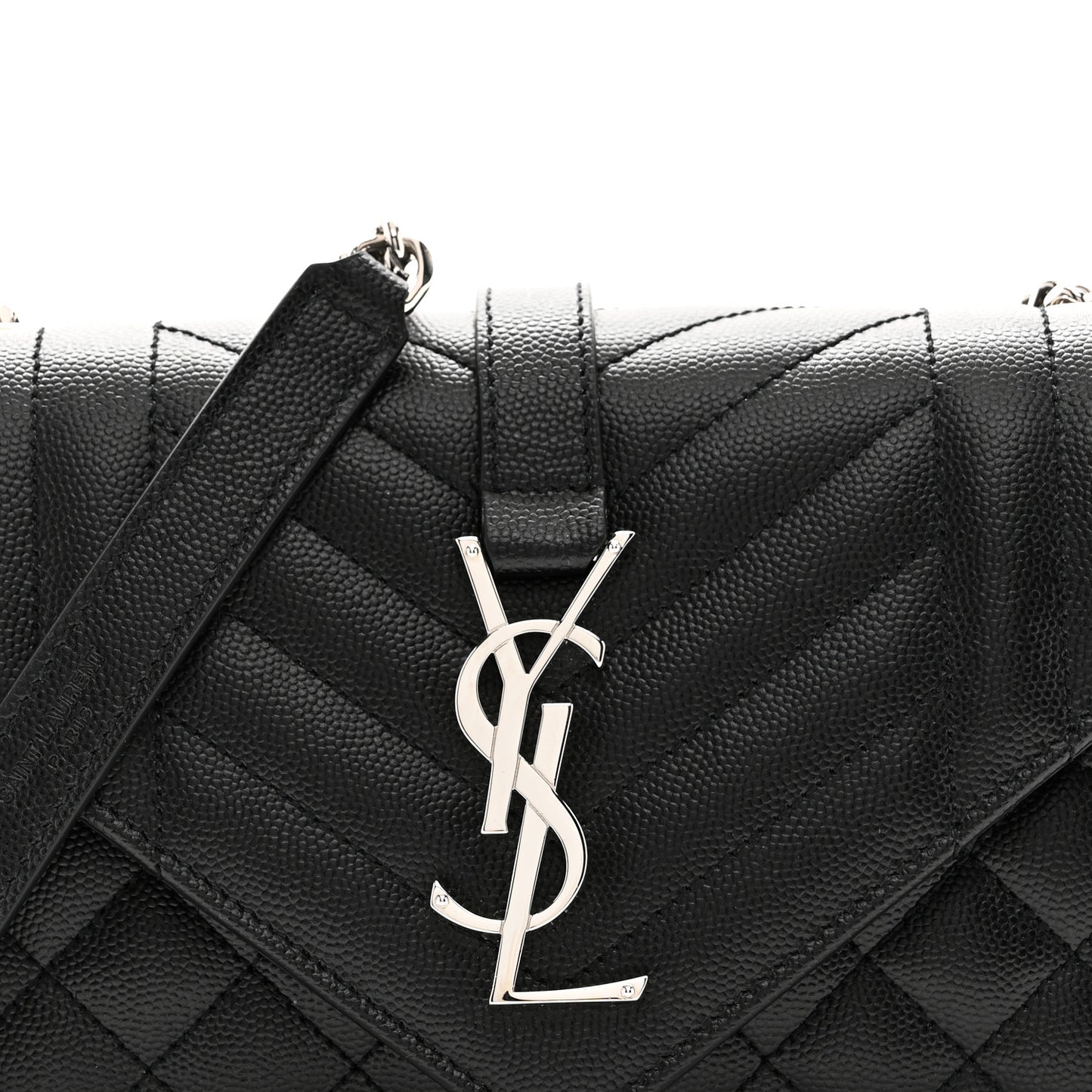 Grain De Poudre Textured Mixed Matelasse Triquilt Small Monogram Satchel Black