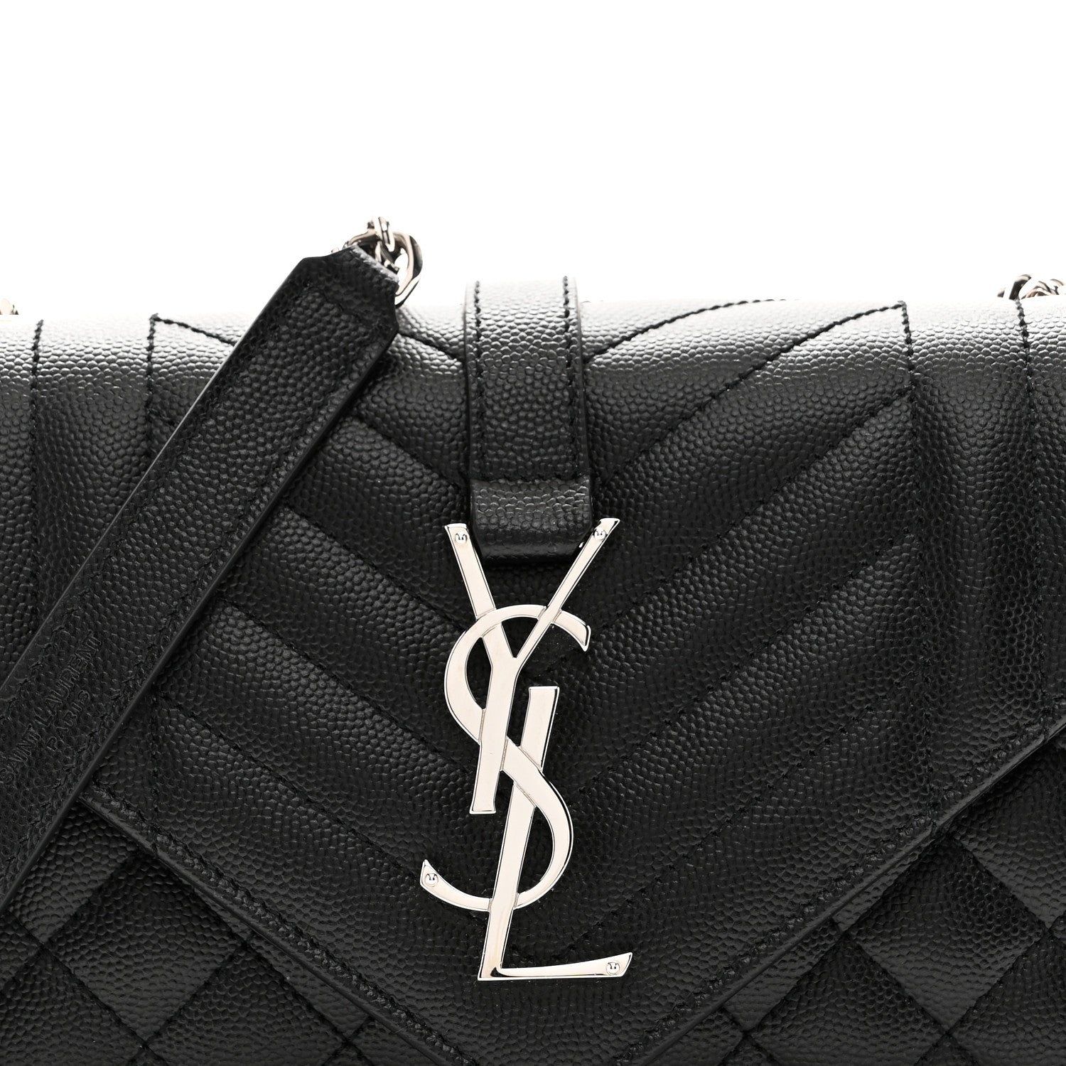 Saint Laurent Grain De Poudre Textured Mixed Matelasse Triquilt Small Monogram Satchel Black 7 of 9