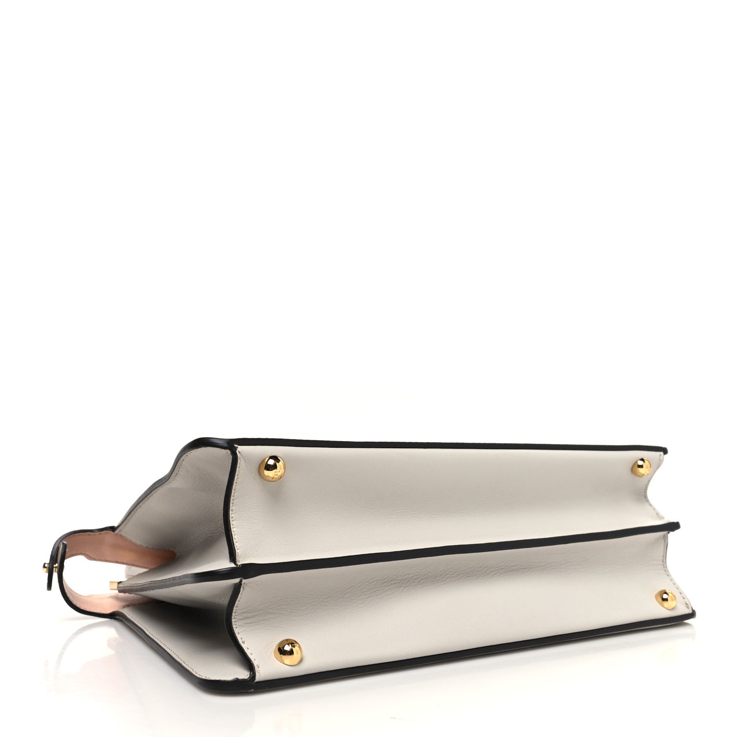 Vitello Seta Shiny Nappa Medium Peekaboo I SEE U Satchel White Ice Light Rose