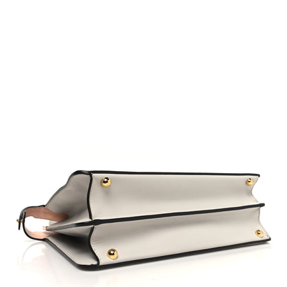 Fendi Vitello Seta Shiny Nappa Medium Peekaboo I SEE U Satchel White Ice Light Rose 4 of 12