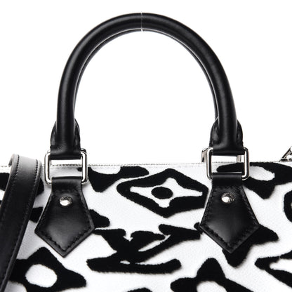 Louis Vuitton X UF Tufted Monogram Speedy Bandouliere 25 White Black 10 of 10