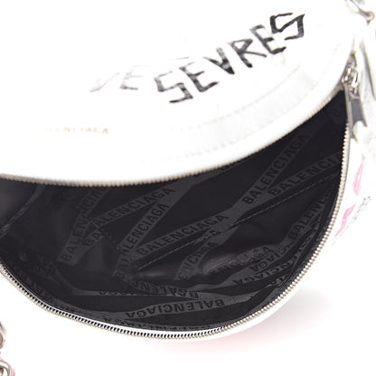 Balenciaga Agneau Arena Graffiti All Over XXS Souvenir Belt Bag White Multicolor 5 of 13