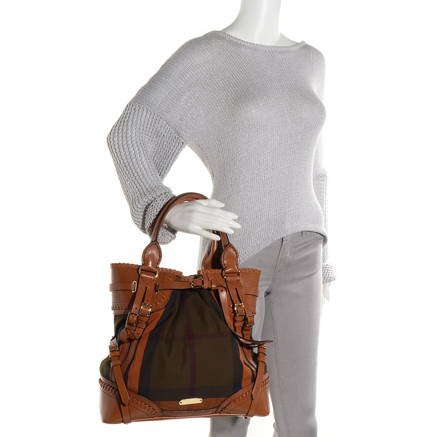 House Check Whipstitch Medium Tote Ochre
