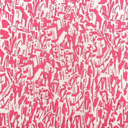 Chanel Silk Twill Hair Scarf Pink Ecru 3 of 4
