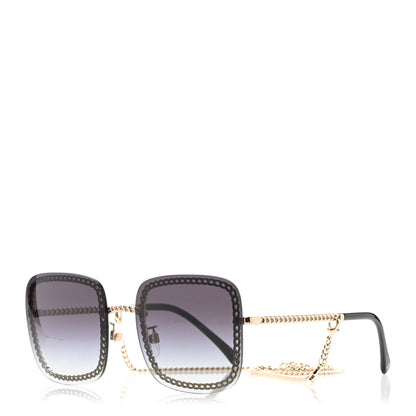 Chanel Chain Square Sunglasses 4244 Black 1 of 9
