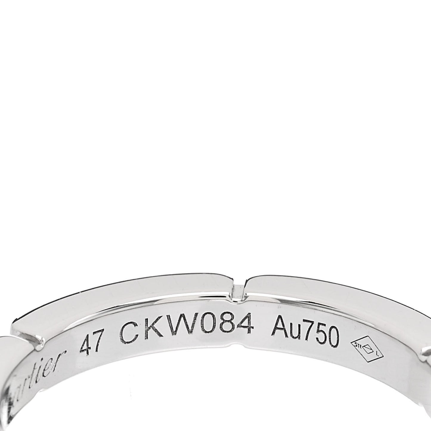 18K White Gold Diamond Maillon Panthere Wedding Band Ring 47 4