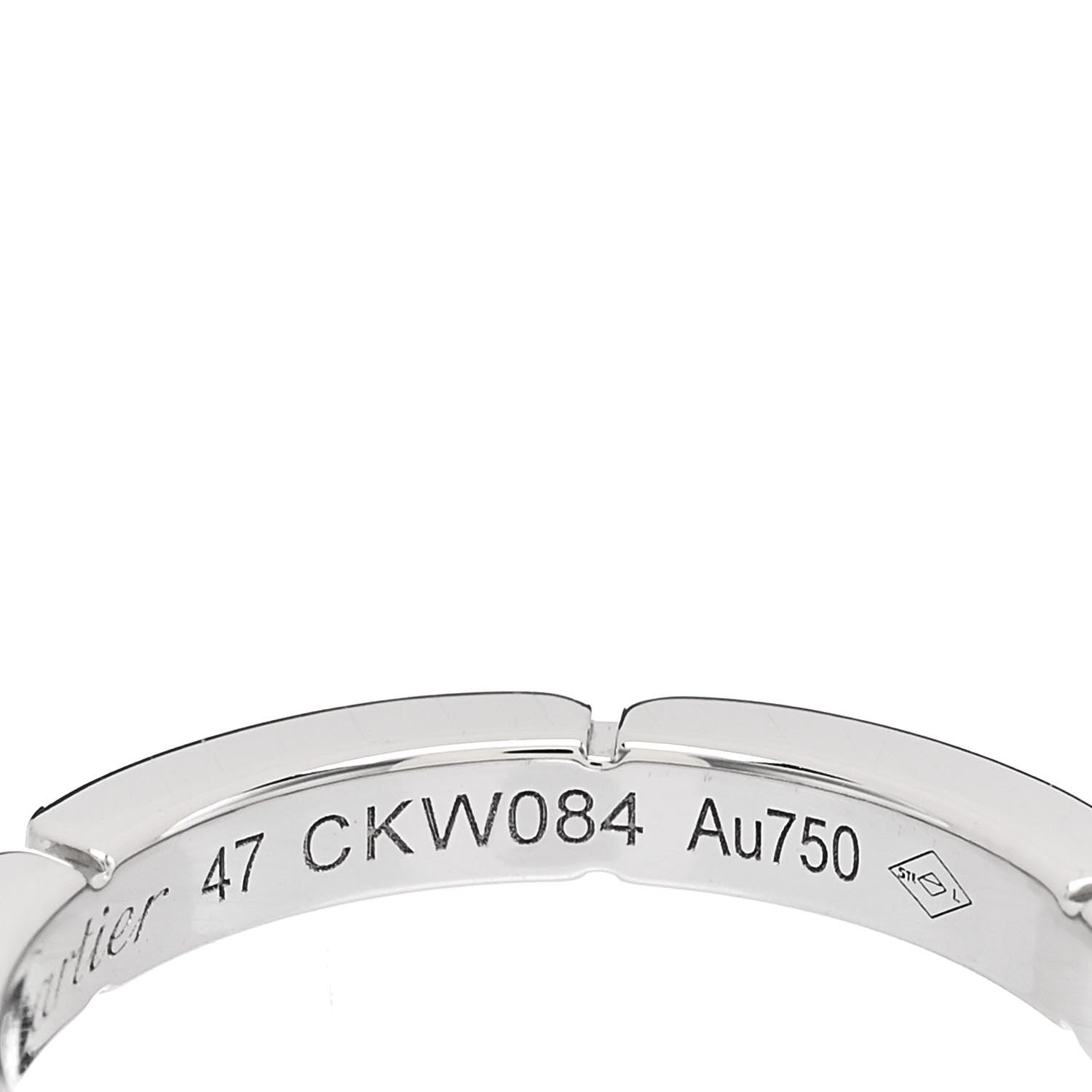 Cartier 18K White Gold Diamond Maillon Panthere Wedding Band Ring 47 4 5 of 5