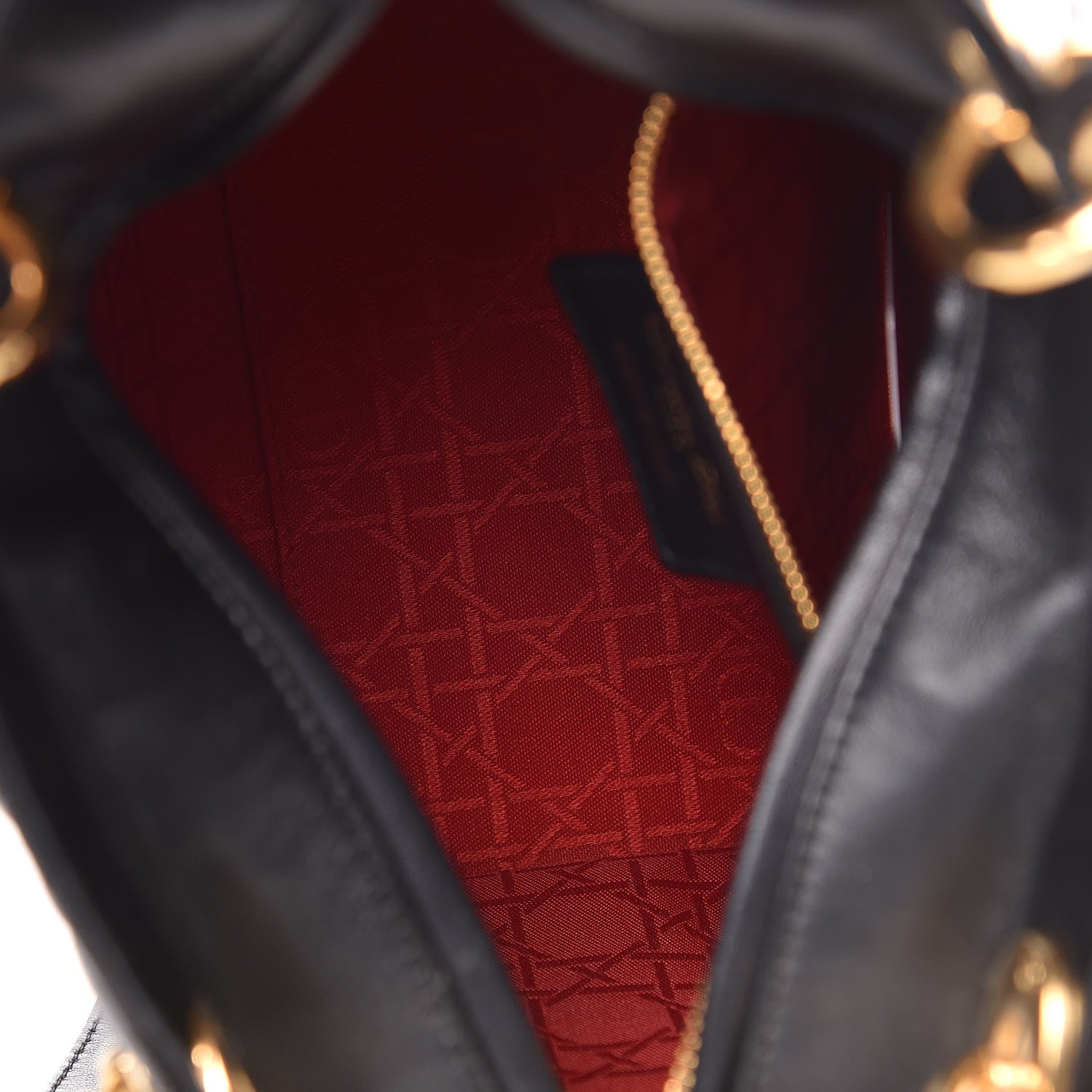 Christian Dior Lambskin Cannage Medium Lady Dior Black 7 of 13