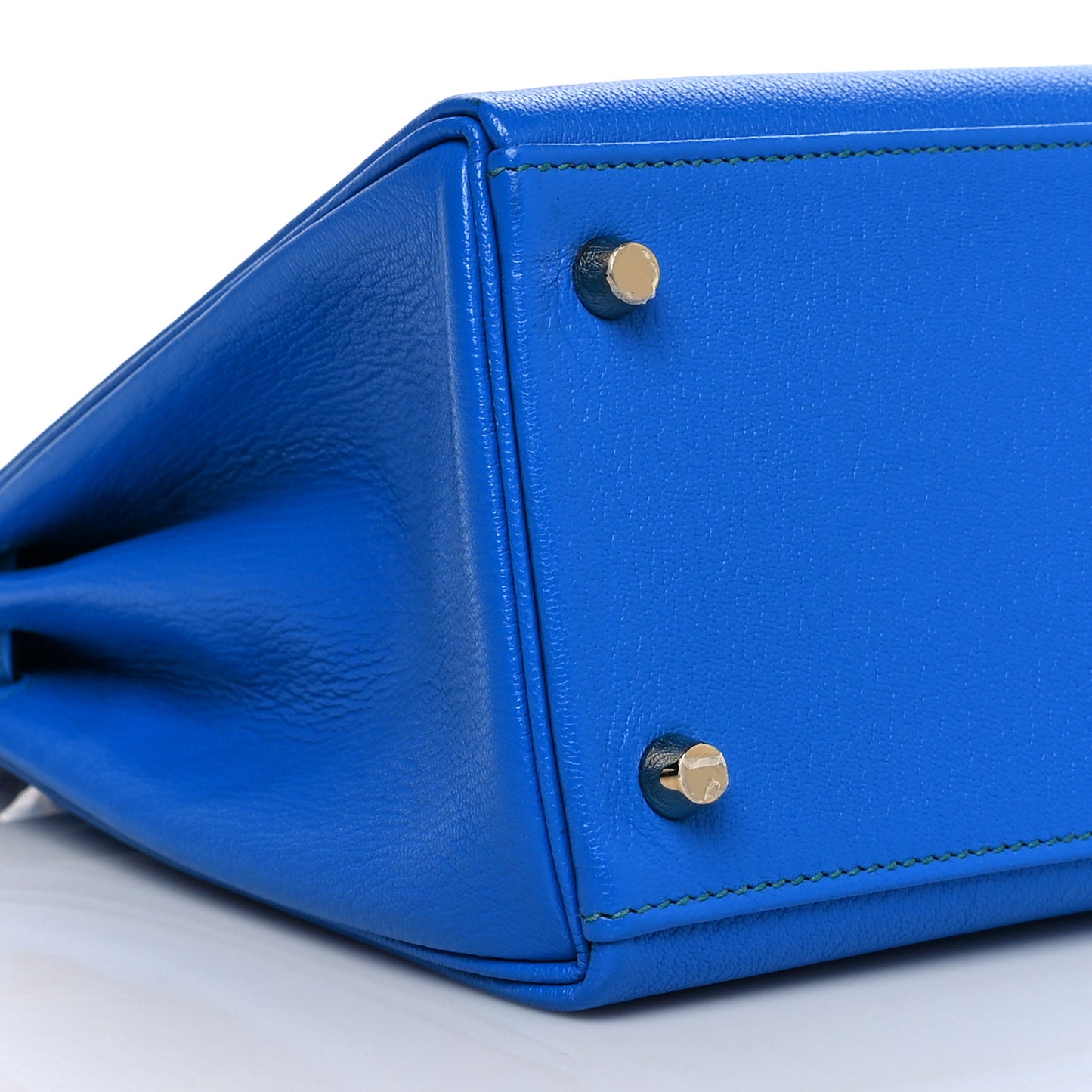 Chevre Mysore Horseshoe Kelly Retourne 28 Bleu Hydra Bleu Paon