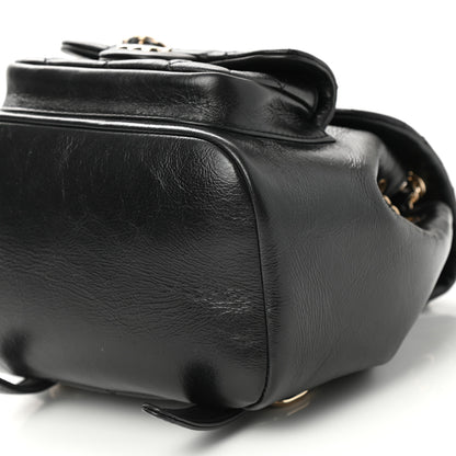 Chanel Glazed Aged Calfskin Quilted Small Duma Drawstring Backpack Black 10 of 11