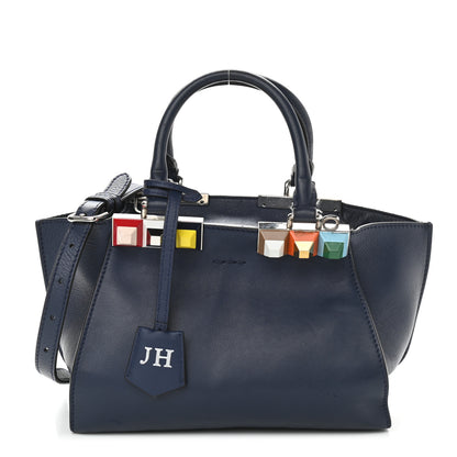 Fendi Vitello Dolce Studded Mini 3Jours Tote Blueberry Multicolor 1 of 14