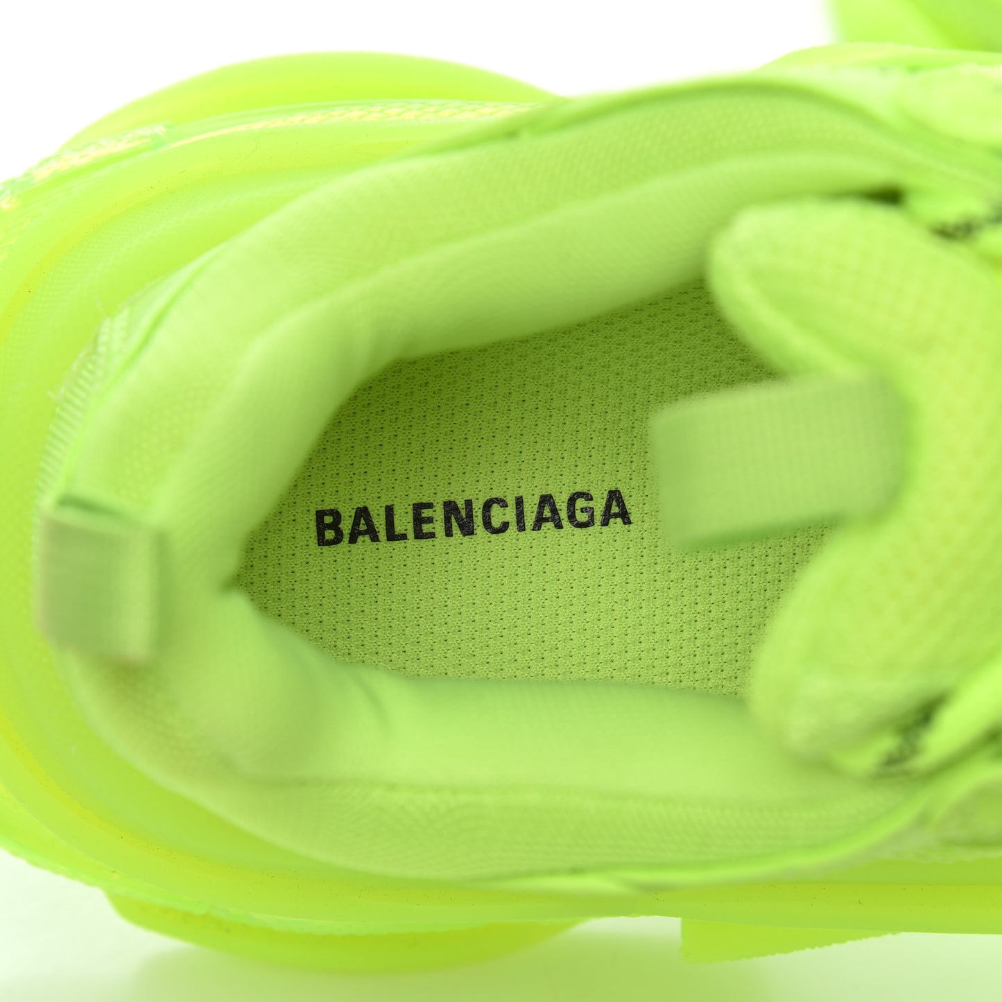 Fabric Mesh Clear Sole Womens Triple S Sneakers 37 Fluo Yellow