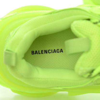 Balenciaga Fabric Mesh Clear Sole Womens Triple S Sneakers 37 Fluo Yellow 6 of 16