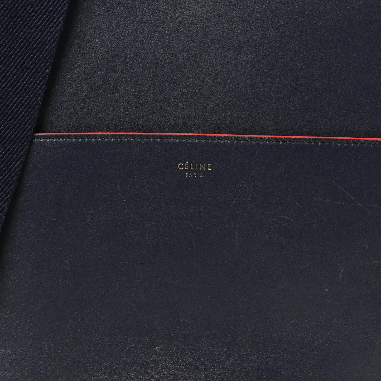 Supersoft Calfskin Sangle Bucket Bag Navy